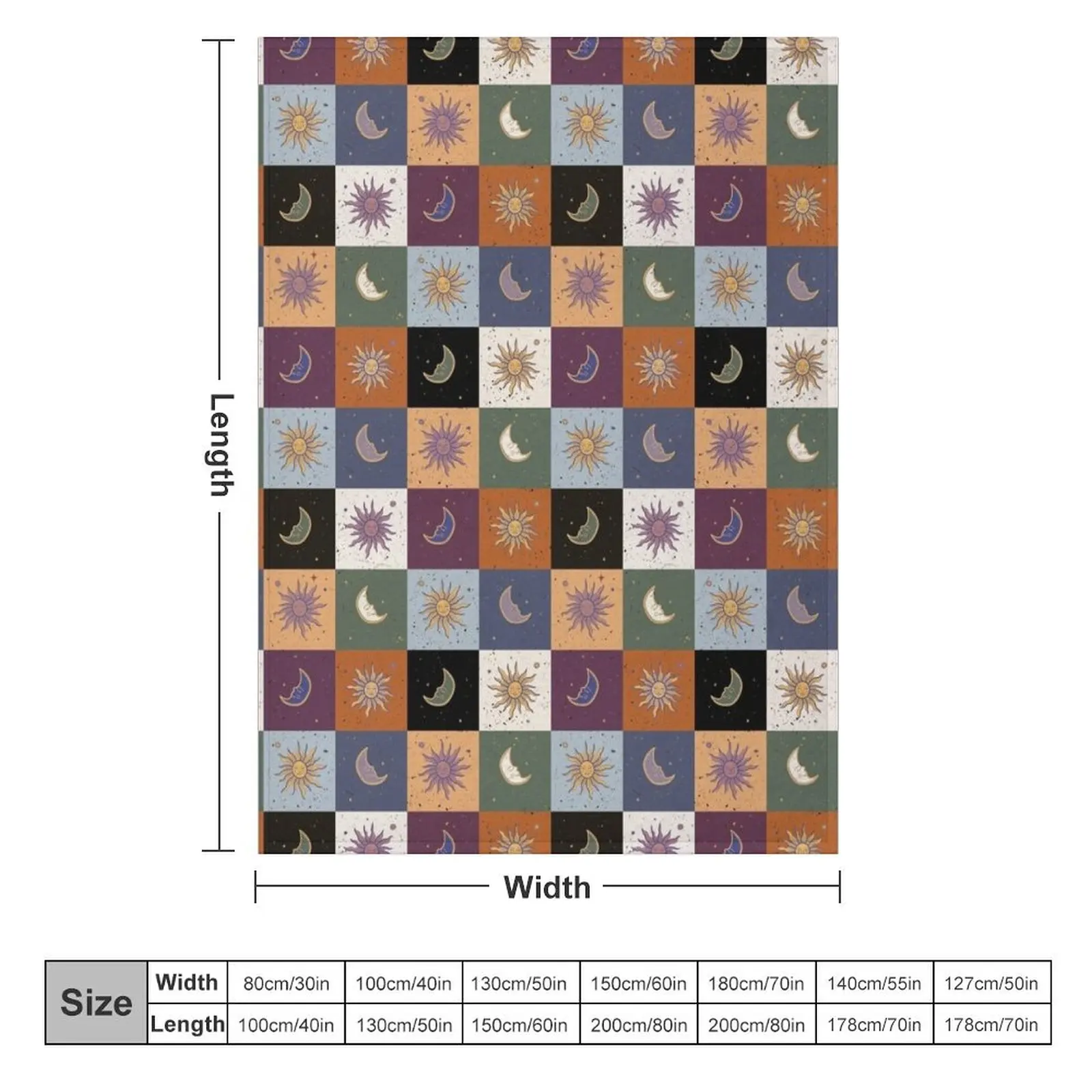 Мистический шахматный узор (Луна солнце) плед одеяло Аниме Манга одеяла