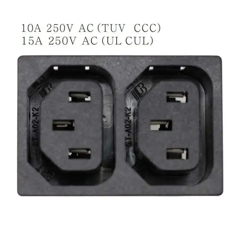 IEC 60320 C13 Универсальная настенная розетка с защелкой для ИБП PDU Несколько выходной