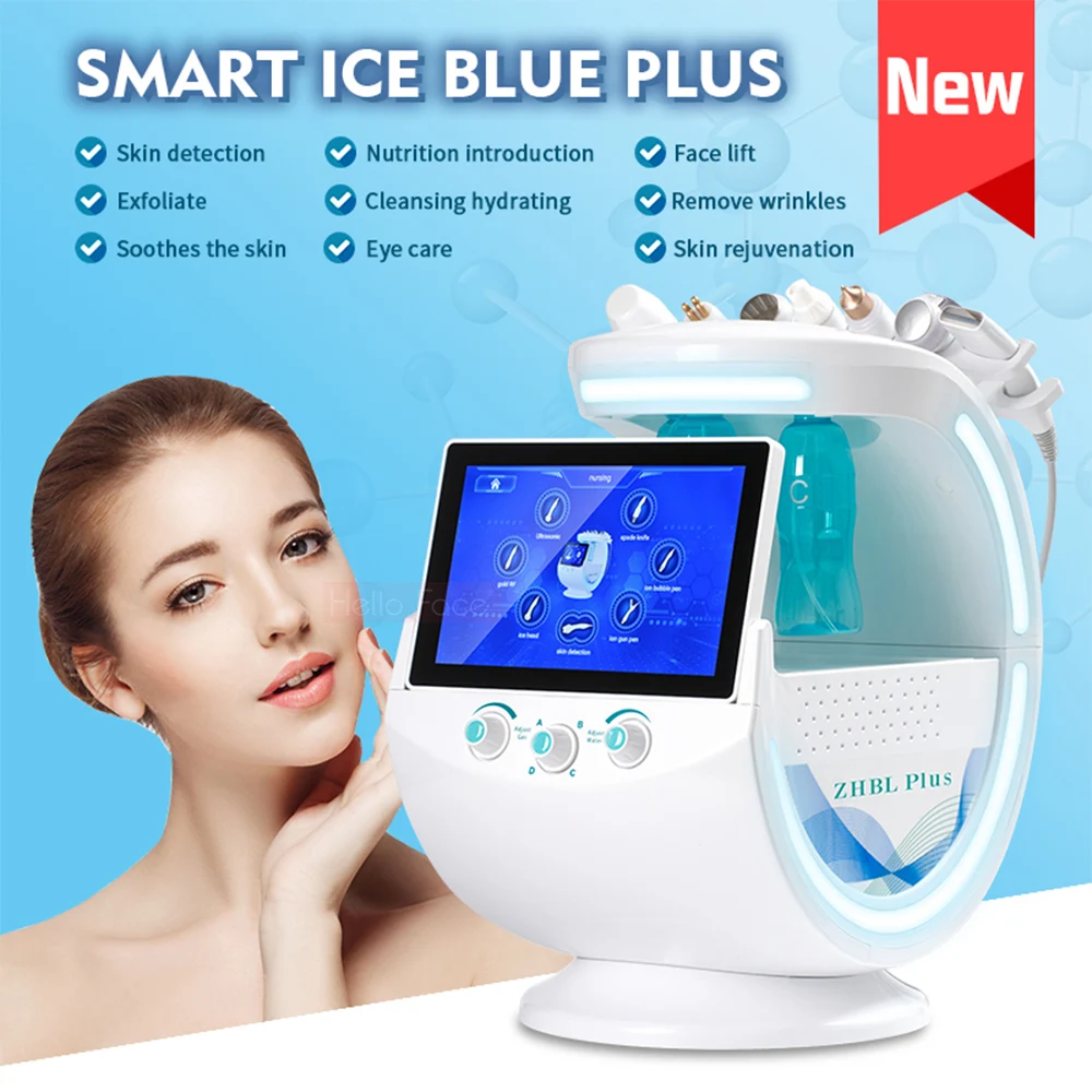 7 in 1 Smart Ice Blue Plus Professional Hydra facial Machine Electric Bubble Machine 2nd Generation hydrodermabrasion Salon Care