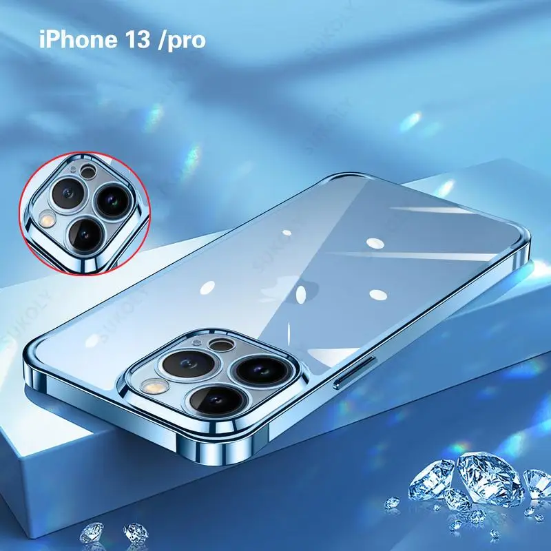 

For iPhone 13 Pro Max Case ShockProof Ultra-thin Tempered Glass Back Case Cover For iPhone 13 Pro 12 Pro Max Camera Protection
