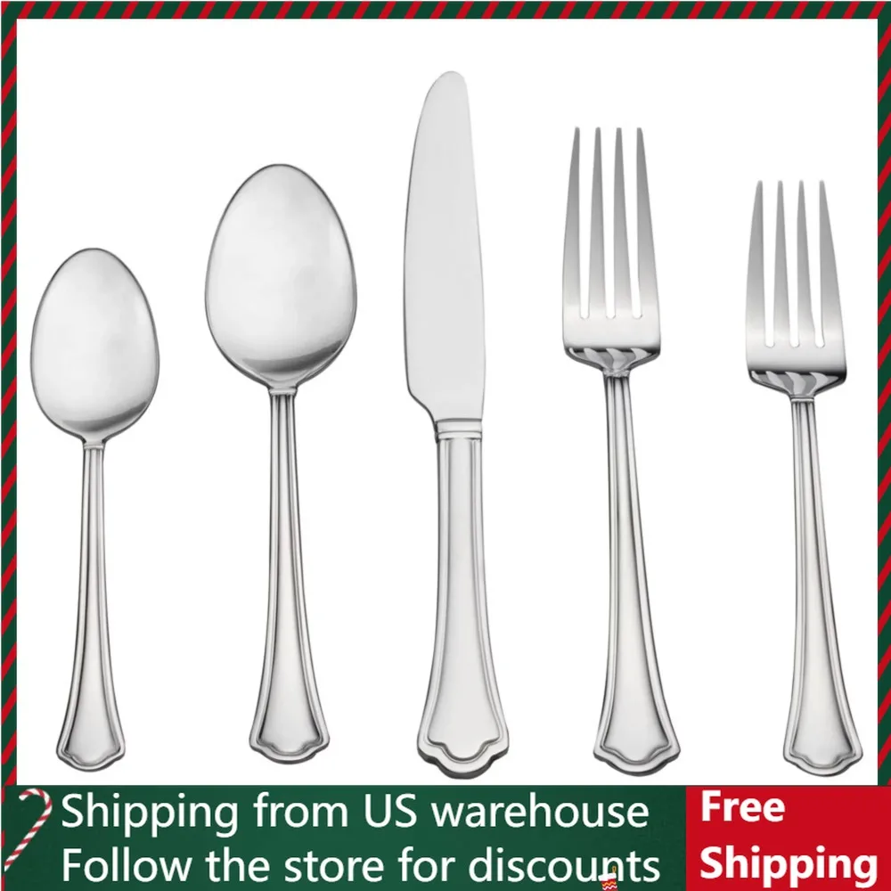 

53-piece 18.0 Stainless Steel Flatware Set, Service of 8
