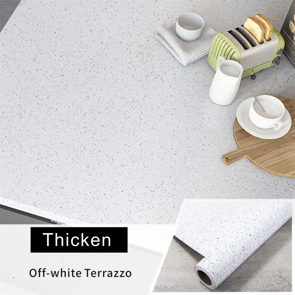 Водостойкая маслостойкая небелая настенная бумага Terrazzo контактная из ПВХ