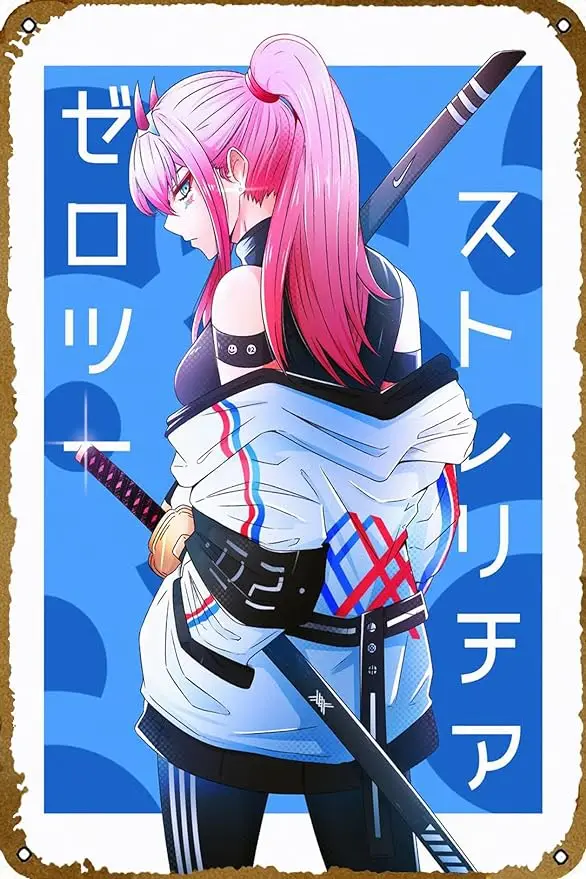 

Zero Two Code 002 Anime Poster Comics Vintage Classic Tin Metal Sign Plaque