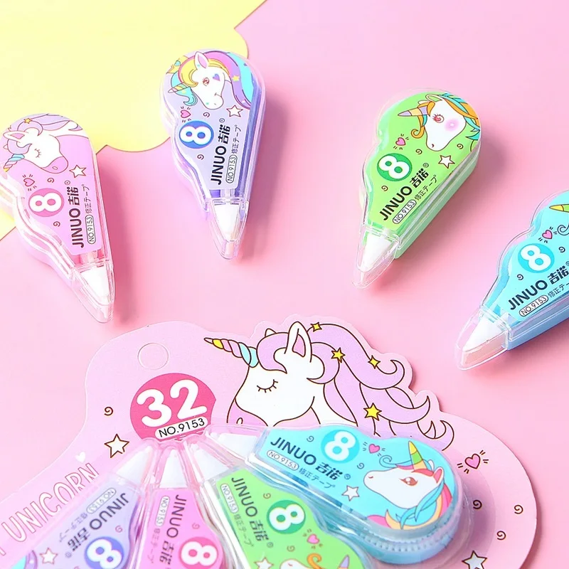 Корректирующая лента с 4 звездами милый единорог белый цвет рекламный подарок