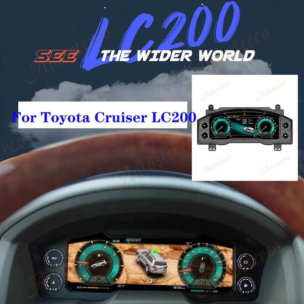 

Meter Screen For Toyota Land Cruiser LC200 Dashboard Instrument Speed Meter Digital Cluster Virtual Cockpit Linux Car Radio HD
