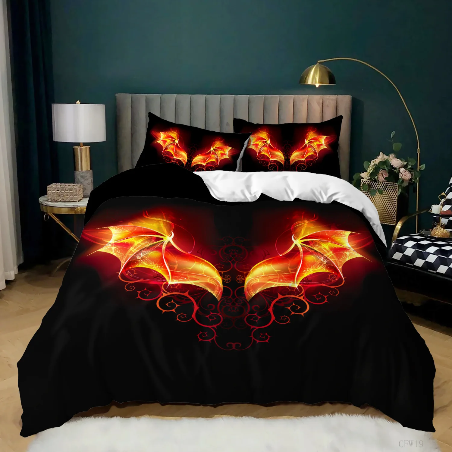 Комплект постельного белья ангельские крылья пододеяльник с 3D принтом в виде