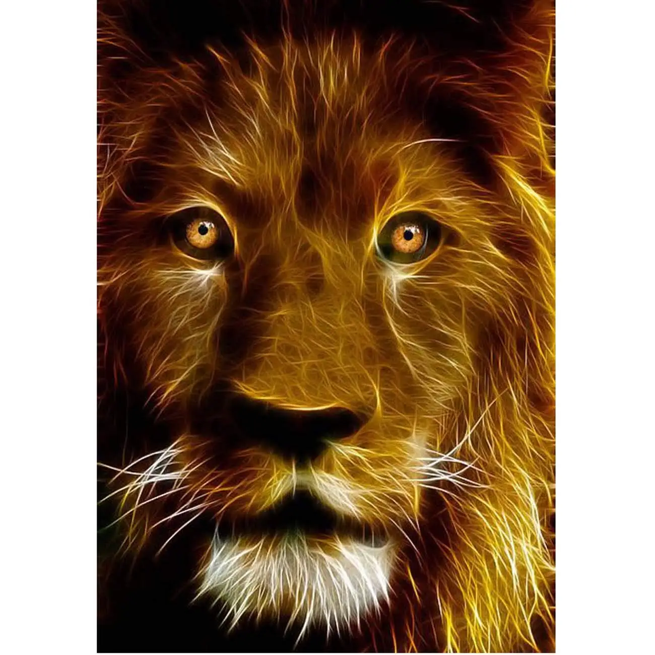 

5D Diamond Painting Golden Lion Full Drill by Number Kits for Adults, DIY Diamond Set Arts Craft Decorations a0943