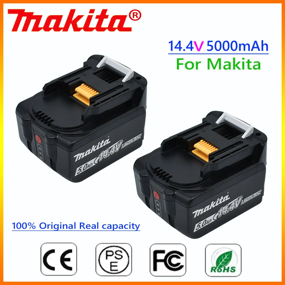 

Makita 14.4V 5000mAh Makita Rechargeable Li-ion Battery For Makita 14V Power Tools 5.0Ah Batteries BL1460 BL1430 1415 194066-1