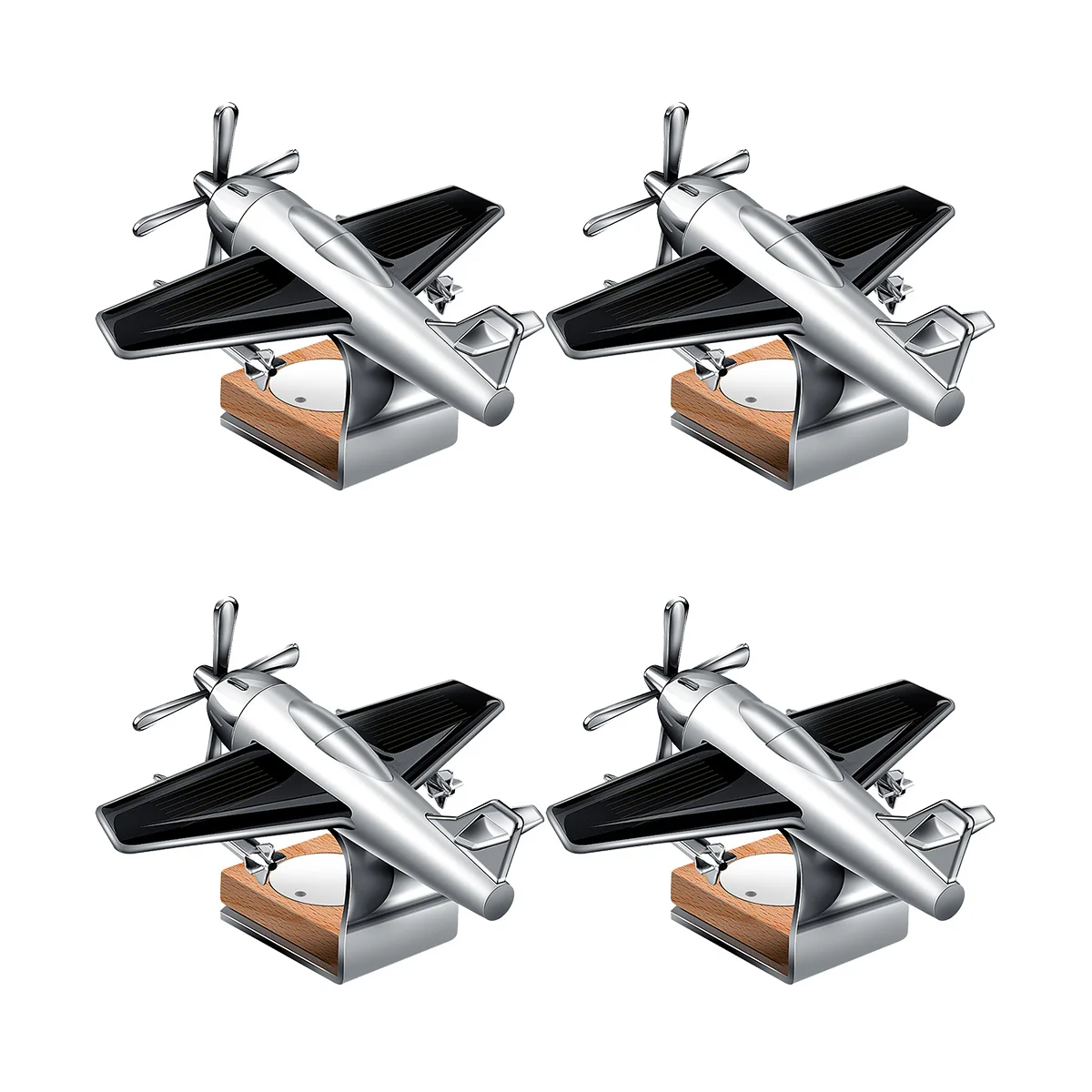 

4 pcs Car Ornaments Solar Energy Rotate Helicopter Aromatherapy Decor (