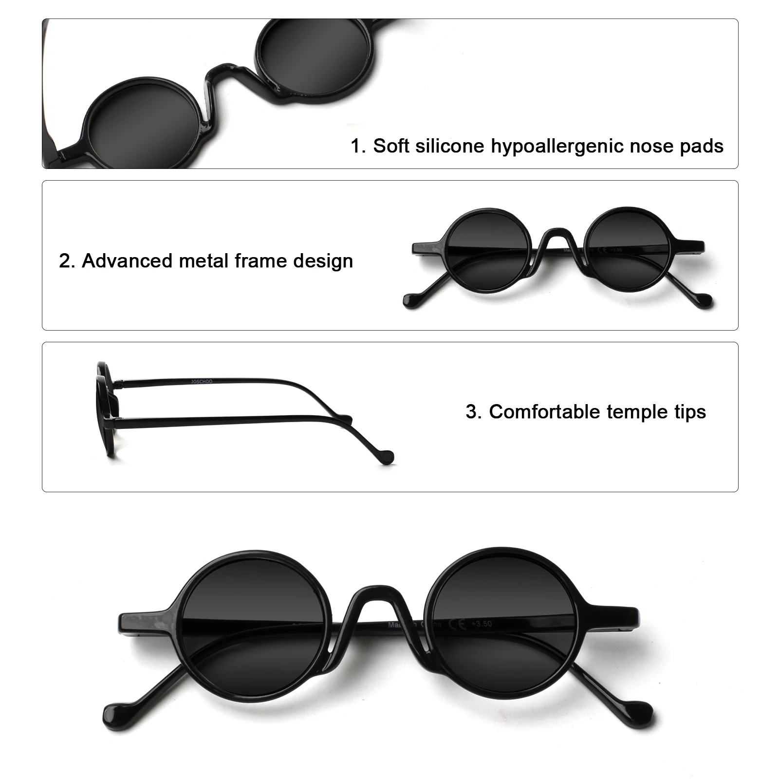 Круглые солнцезащитные очки в стиле ретро уличные для чтения с защитой от