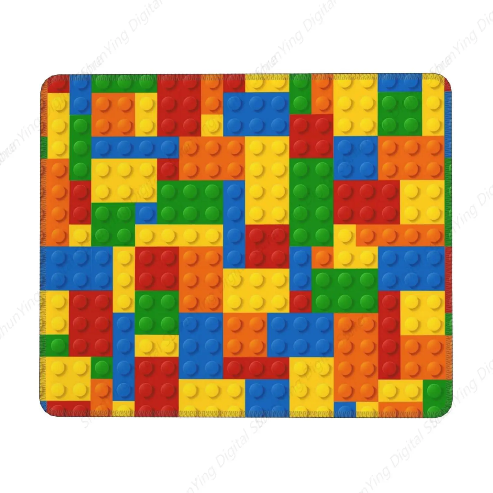 Игрушечный строительный блок с узором игровой коврик для мыши пришитыми краями