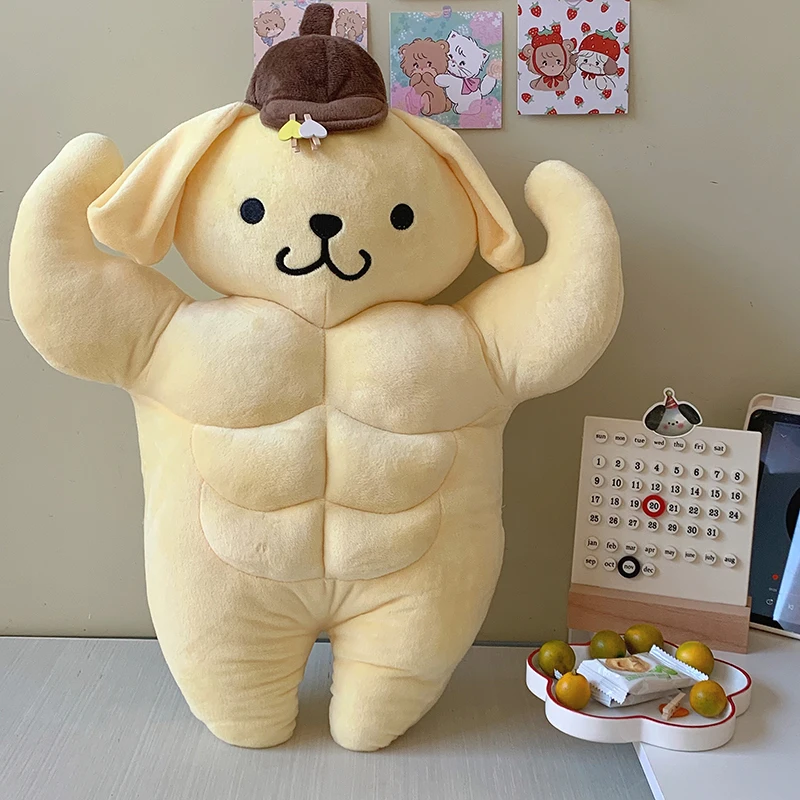 

Kawaii Sanrio Cartoon Plush Toy Cute Pompompurin Plush Doll Muscle Pudding Dog Strong Pudding Dog Doll Creative Children Gifts