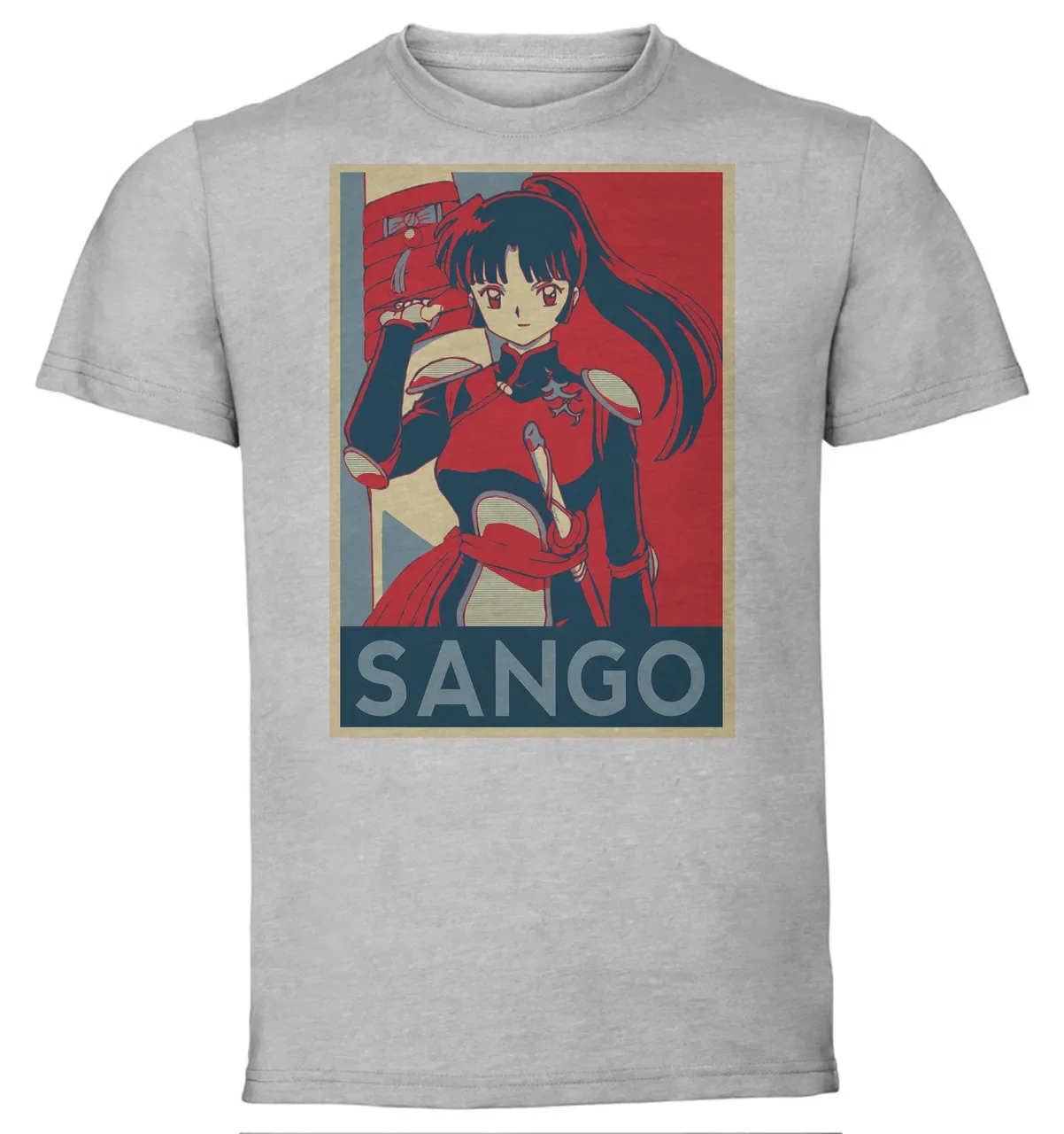 Футболка унисекс серая пропаганда Inuyasha Sango