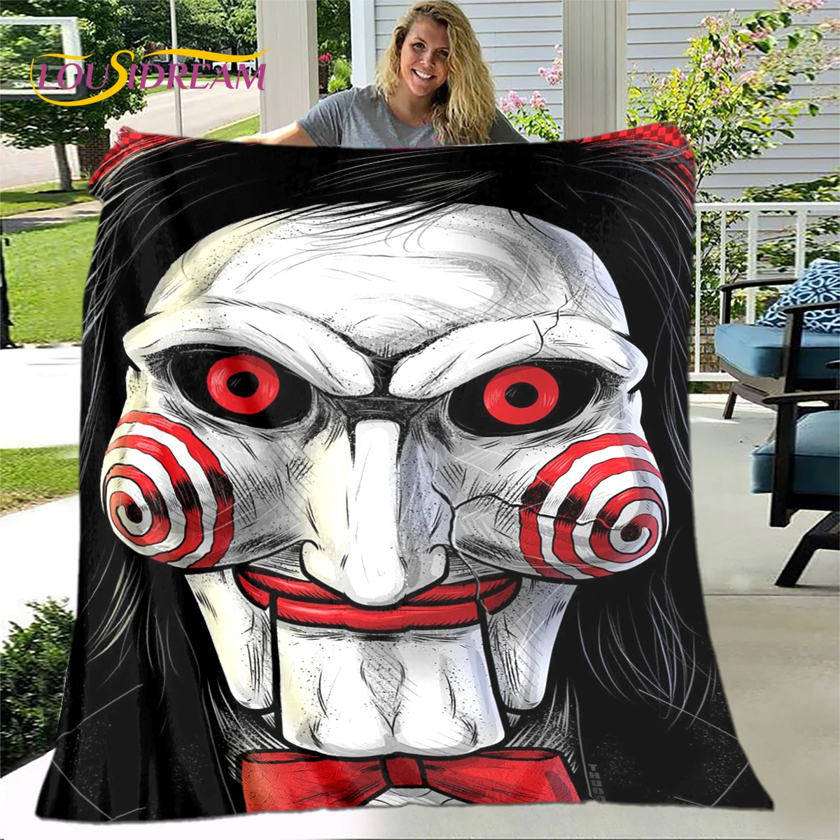 

Одеяло с рисунком из фильма «ужасы», фланелевое одеяло, теплое одеяло для гостиной, спальни, кровати, дивана