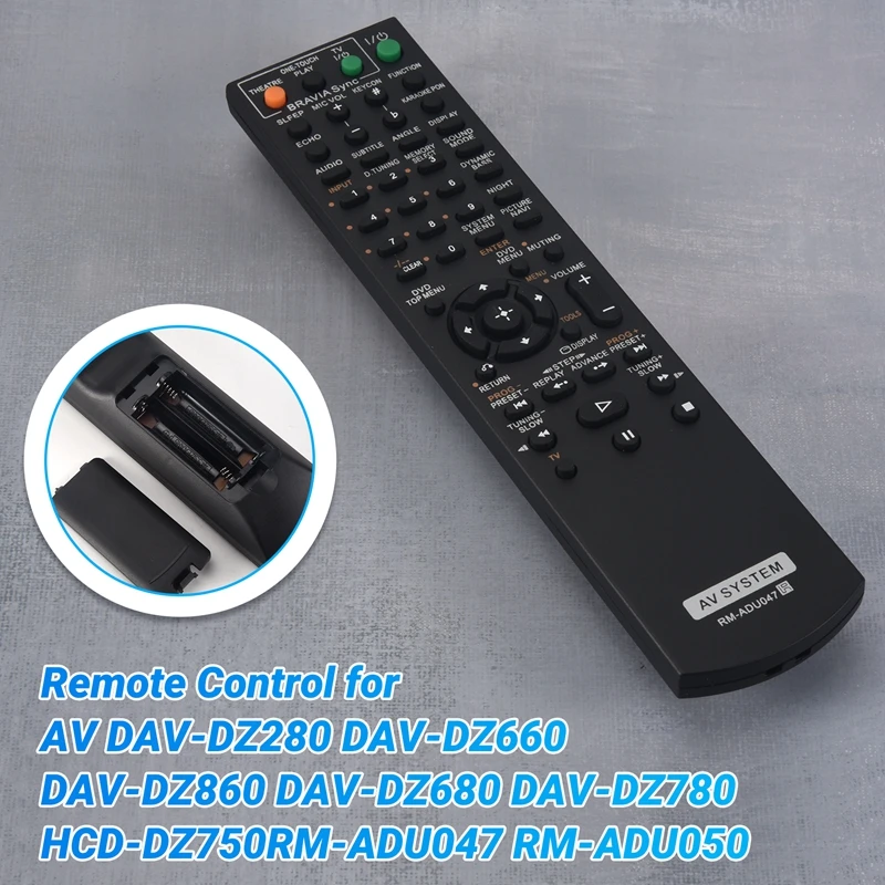 Пульт дистанционного управления для SONY AV DAV-DZ280 DAV-DZ660 DAV-DZ860 DAV-DZ680 DAV-DZ780 HCD-DZ750 RM-ADU047