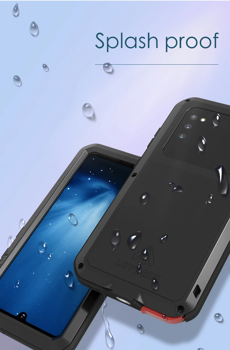 Love Mei Metal Tempered Glass Full Protective Cover For Samsung Galaxy A41 A53 A72 Case Heavy Duty Armor Shockproof Waterproof