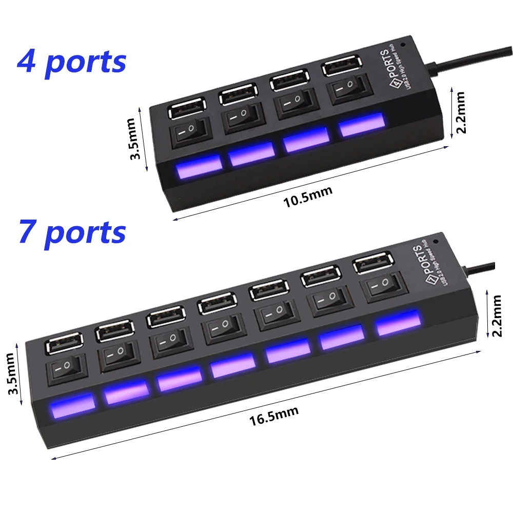 

USB 2,0 разветвитель, USB 2,0 разветвитель для компьютера, с 4/7 портами