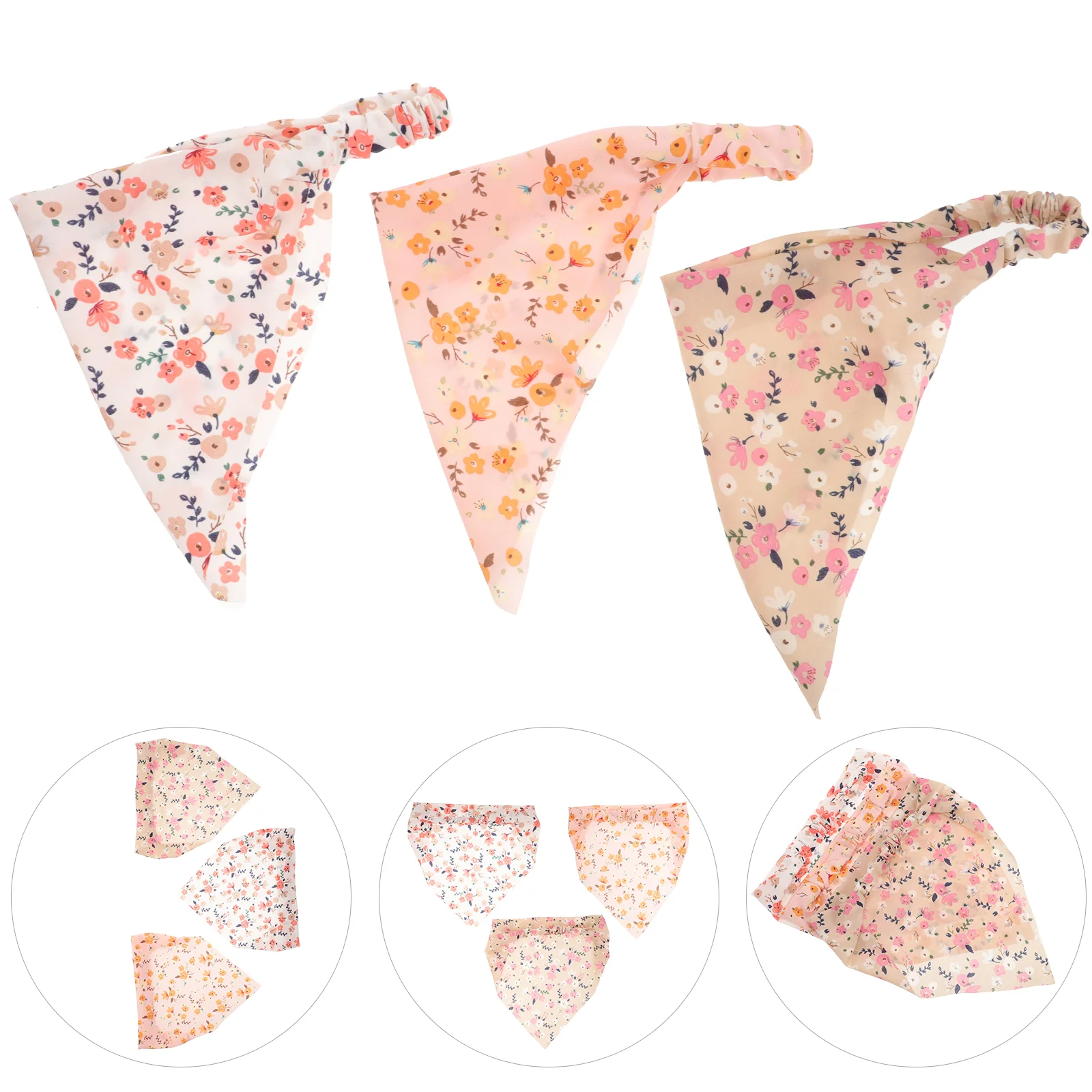 

3 шт., женские шарфы для волос