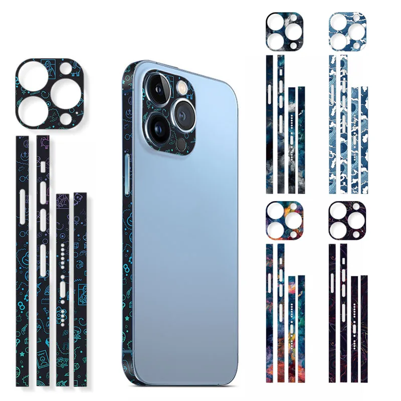 

Наклейка-рамка для iPhone, 13, 12 Pro Max, Mini, с разноцветной защитой камеры