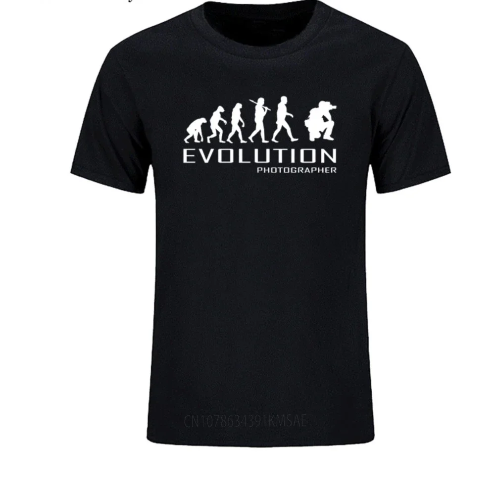 Летняя мужская футболка для фотографий камера фитнеса Мужская забавная эволюции