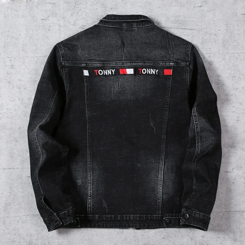 

Spring Autumn Men's Jackets Spring 2022 Korean Style Youth Black Casual Gown Cotton Slim Cowboy Motorcycle Jacket Men