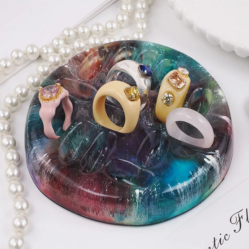 DIY кристаллическая эпоксидная силиконовая форма круглая кольцевая держатель