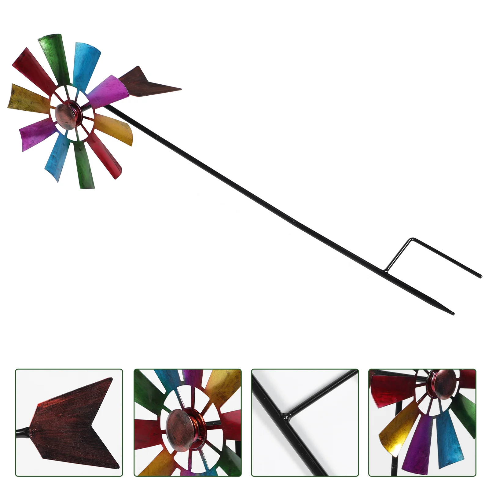 

Wrought Iron Metal Windmill Rotating Windmills Pinwheel Decor Outdoor Play Toys Kids