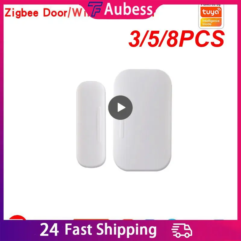 

Датчик двери Zigbee для умного дома, маленький датчик открывания/закрытия дверей, низкое энергопотребление, 3/5/8 шт.