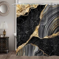modern marble shower curtain for bathroom abstract shower curtain waterproof fabric luxury bathroom decor with 12 hooks