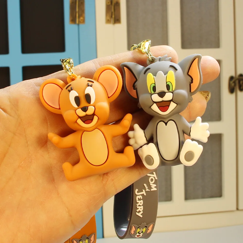 Брелок с милым котом и кукла мышка брелок подвеской в виде мультяшного аниме Тома