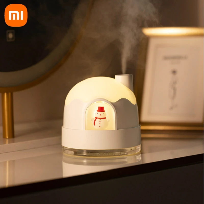

Xiaomi New Snow House Night Light Humidifier USB Silent Bedroom Cute Table Air Mini Water Replenishment Home Humidifier
