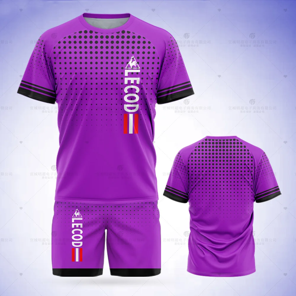 New 2023 Summer Kids Raglan T-Shirt Set Comfortable Cool Men's Tracksuit Shorts Mesh Brand Graphic Loose Clothes
