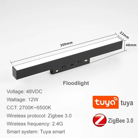 Умный светодиодный светильник Zigbee Tuya, приглушаемая лампа для потолочного светильника с направляющими и точечным светильником, с магнитным креплением, цветовой температурой, 2 МТТ, домашний ассистент Алиса, Алекса, 48 В