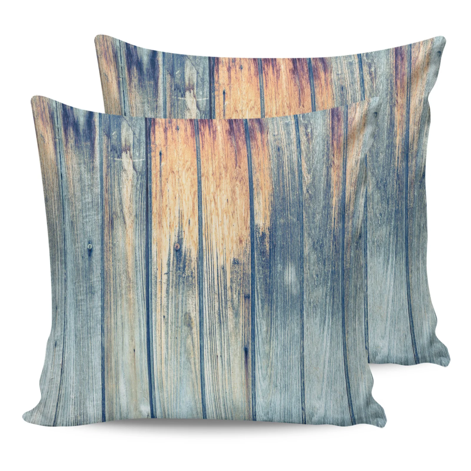 

2PCS Pillowcases Old Wooden Board Cushion Cover Home Bedding Living Room Decorative Couch Throw Pillow Case
