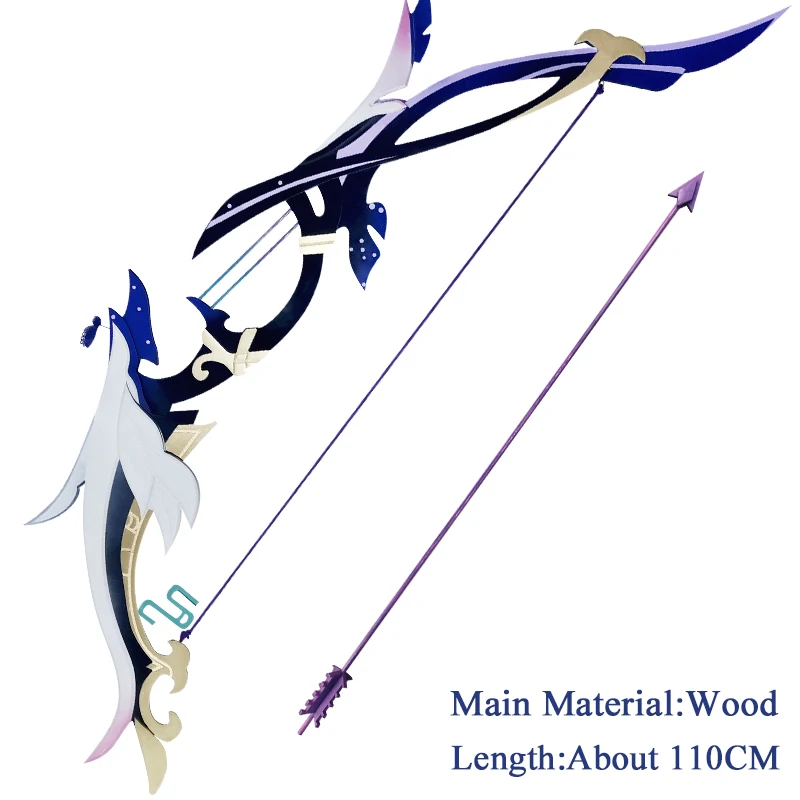 Game Genshin Impact Bow and Arrow Yelan Ye Lan Cosplay Weapons Aqua Simulacra Bow Props for Halloween Fancy Party