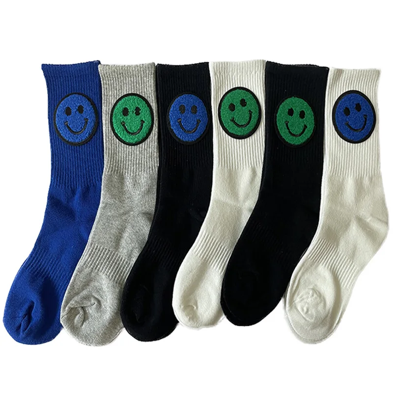 

Cute Expression Print Women Socks Cotton Winter Long Socks Funny Kawaii Middle Tube Japanese Style Soft Comfortable Calze Donna