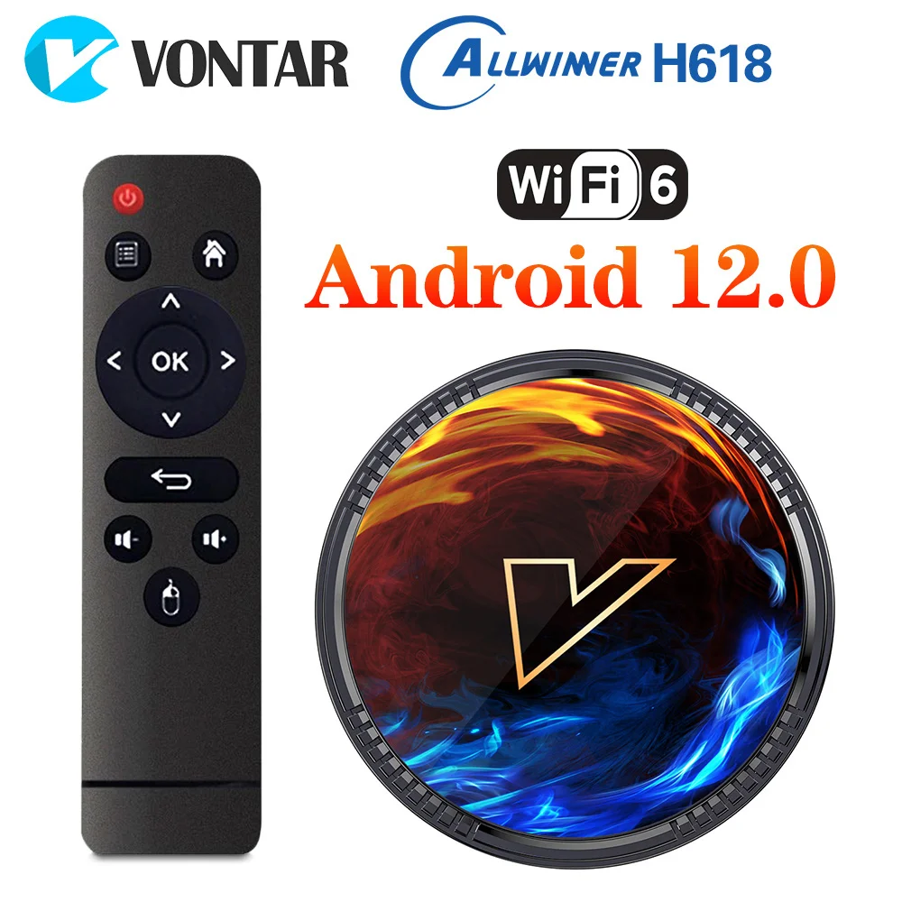 

VONTAR H618 Android 12 TV Box Allwinner H6184G RAM 64G Support 6K 4K HDR10 BT5.0 Wifi6 Google Voice Set Top Box 2GB 16GB VS X1