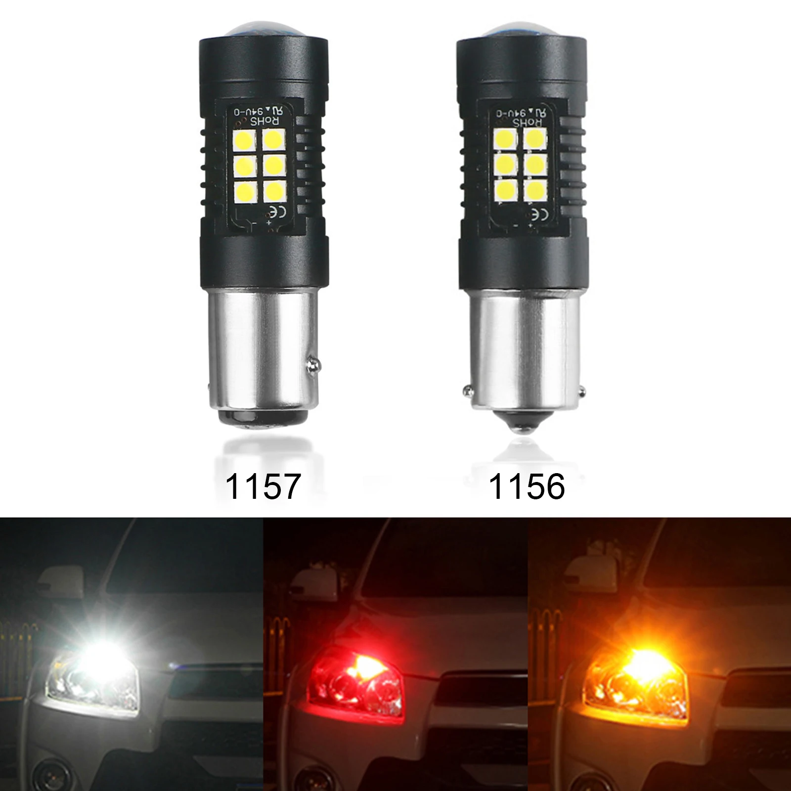 1 шт. 1157 BA15S 21 Вт автомобильные стоп-сигналы задние противотуманные фары 3030 21SMD