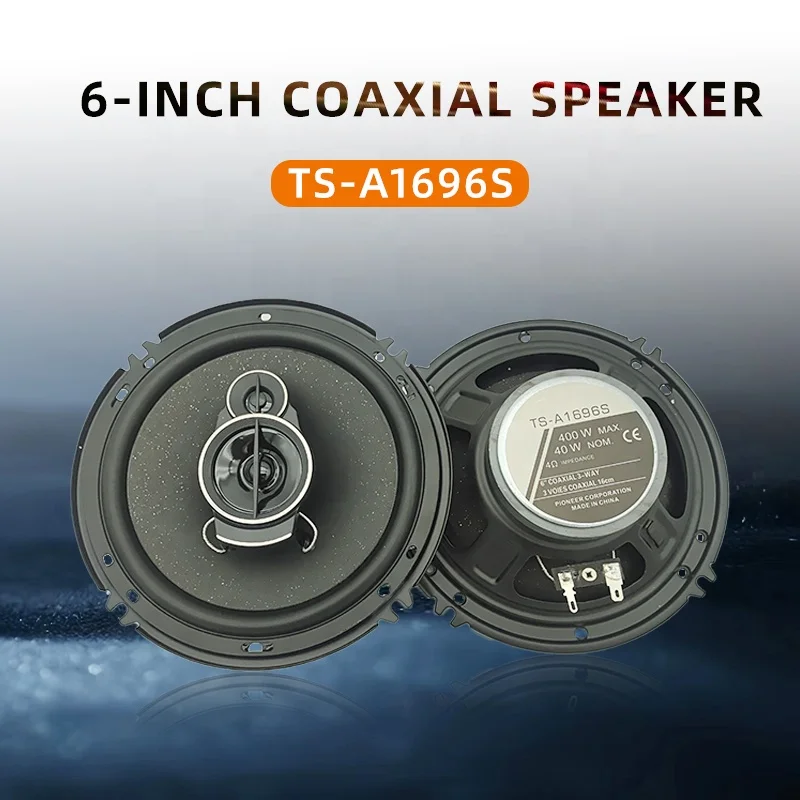 6-дюймовые 3-полосные коаксиальные автомобильные динамики Max Power 400W 4ohm TS-A1696S NOM, мощность 40W, PP-конус, 30Hz-36KHz, с твитером и маской для динамика. (art.: 3920dbc288b01) - 3920dbc288b01