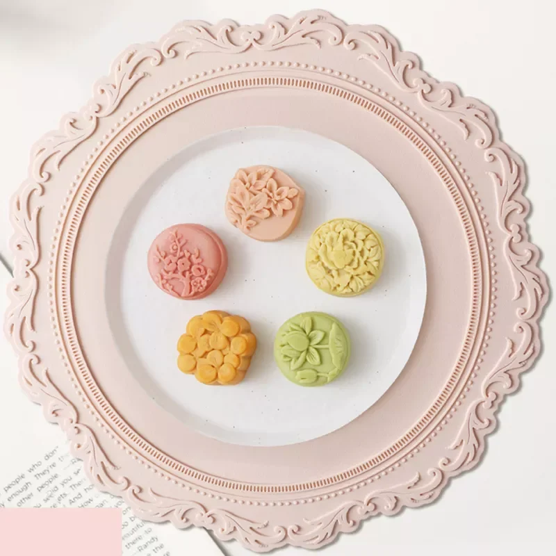 

Northern Europe Macrame Cup Embossed Heat Insulation Table Mat Pattern Table Mats Heat Resistant Silicone Mat Drink Cup Coasters
