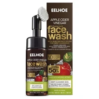 free shipping eelhoe apple cider vinegar foam face wash with brush remove blackhead moisturizing deep cleaning facial cleanser