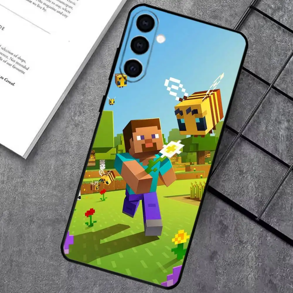 Фото Чехол для игрового телефона Hot M-Minecraft-t для Samsung Galaxy A73, A72, A71, A70, A53, A52, A51, мягкий силиконовый черный чехол №3