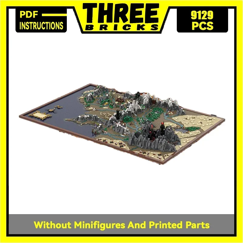 Строительные блоки Moc волшебные кольца сцена из фильма UCS карта Ближней Земли