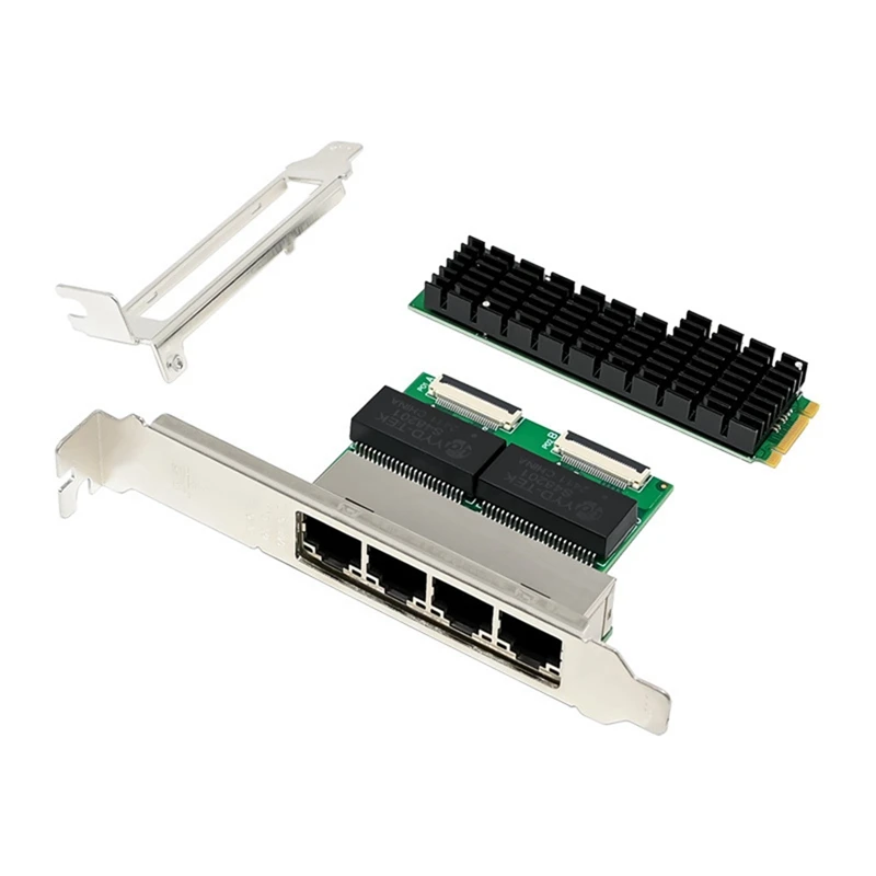 Гигабитная сетевая карта NIC M.2 B+M Key 4-портовый гигабитный промышленный Ethernet