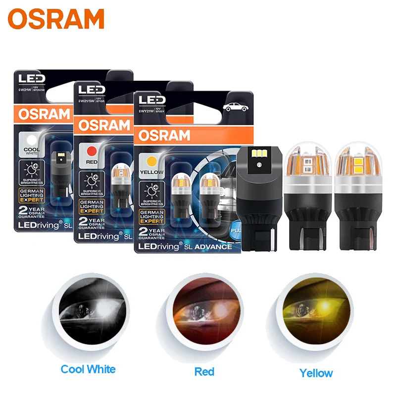 Светодиодсветильник лампа указателя поворота OSRAM светодиодный 20 W21W WY21W W21/5W 7440 7443 LED riving SL Advance LED Автомобильные лампы заднего хода, стоп-сигнала, лампы, пара