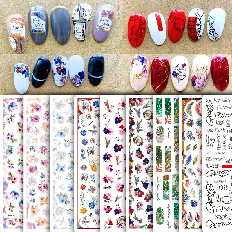 

Retro Flower Series Nail Stickers Nail Art Decoration Elegant Maple Leaf Sequins Sticker Sliders For Nails Nails Art Accessories