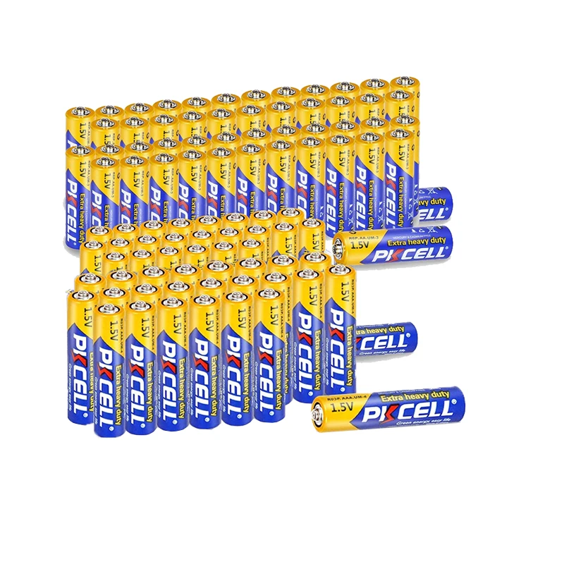 

PKCELL48PC AA R6P UM4 батарея + 48 шт. AAA UM3 R03P 1,5 в углеродно-цинковые первичные батареи для игрушек с дистанционным управлением (48 шт. в упаковке)