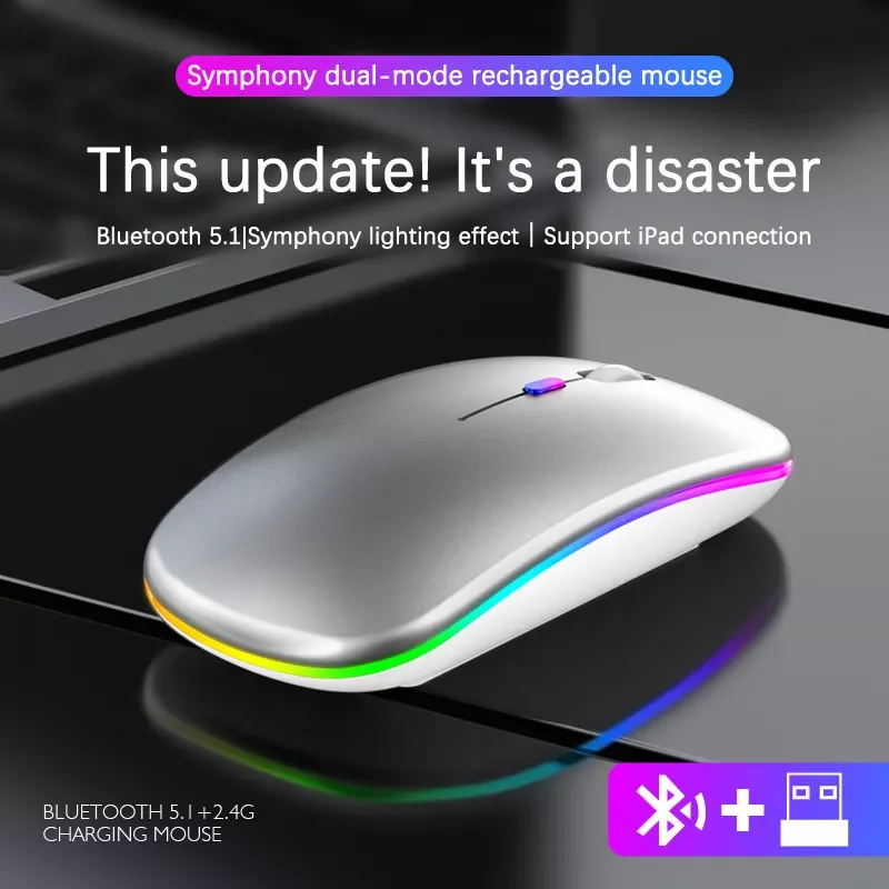 

Bluetooth-мышь компьютерная беспроводная с USB, 2,4 ГГц, 1600DPI