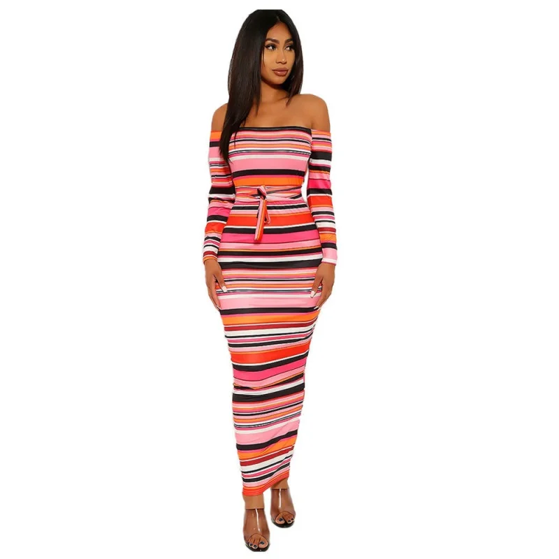 

European American Fashion Floral Print Tight Dress