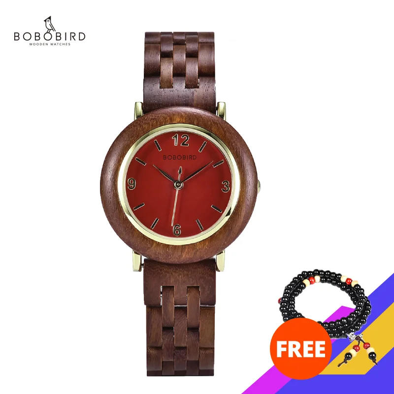 

BOBO BIRD Women's Wooden Wristwatch Fashion Quartz Watch for Women Gifts for Girlfriend Daughter Wooden Box Watches Customize